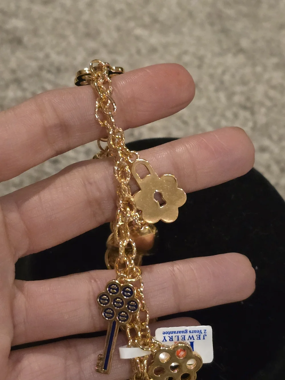 22kgp Dubai Gold-Tone Circular Link Charm Bracelet